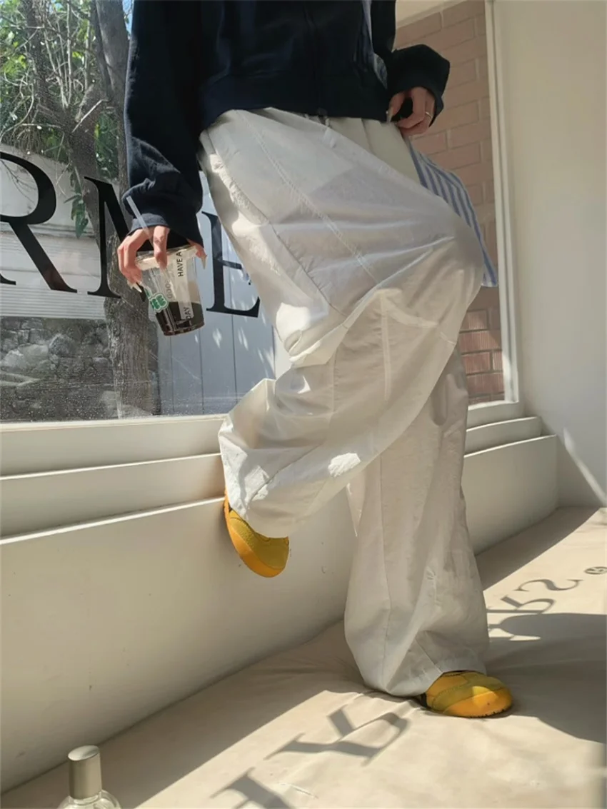 Брюки женские солнцезащитные с широкими штанинами завышенной талией