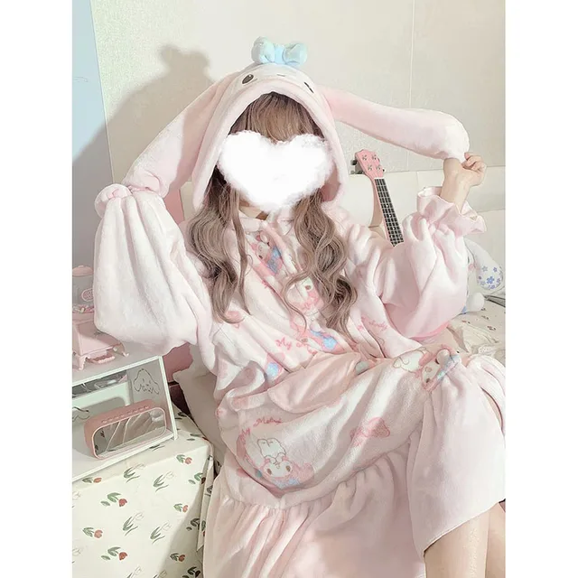 My Melody Kawaii Two-Piece Winter Nightgown Set 6