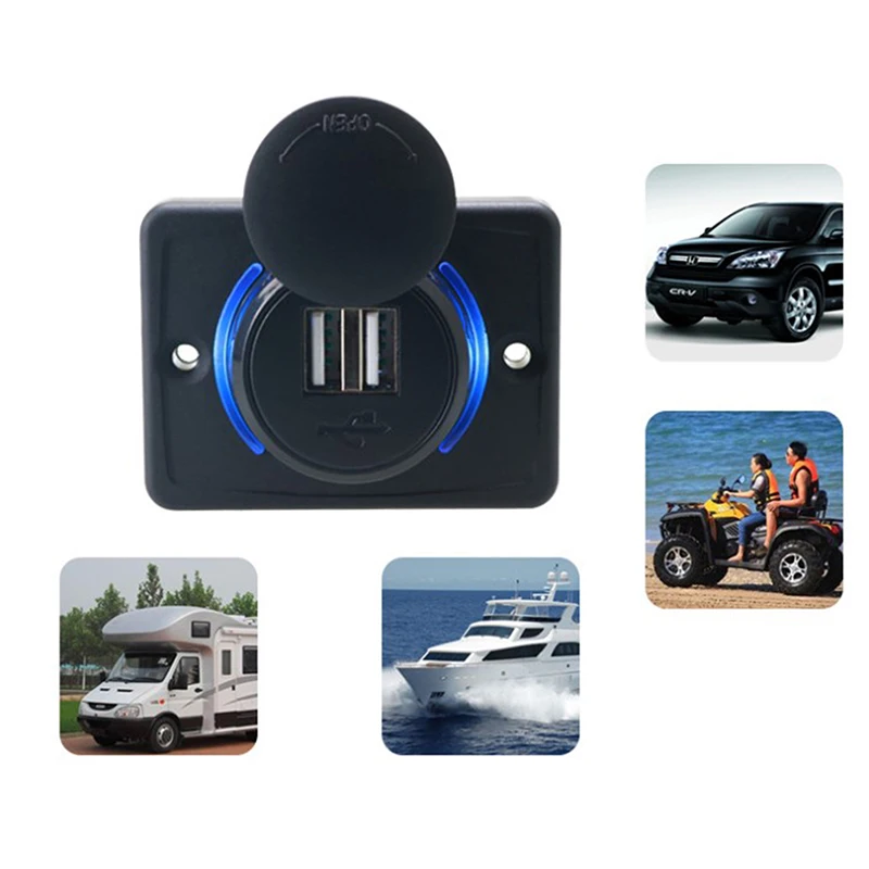 

1pc Universal 12-24V 3.1A Dual USB Vehicle Charger Accessories For Car Bus Boat