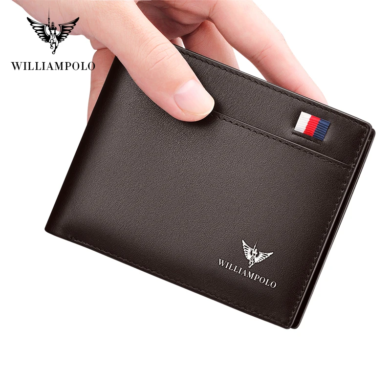 2022 New Wallet Busines Men Genuine Leather Bifold Wallet Bank Credit Card Case ID Holders Male Coin Purse Pockets