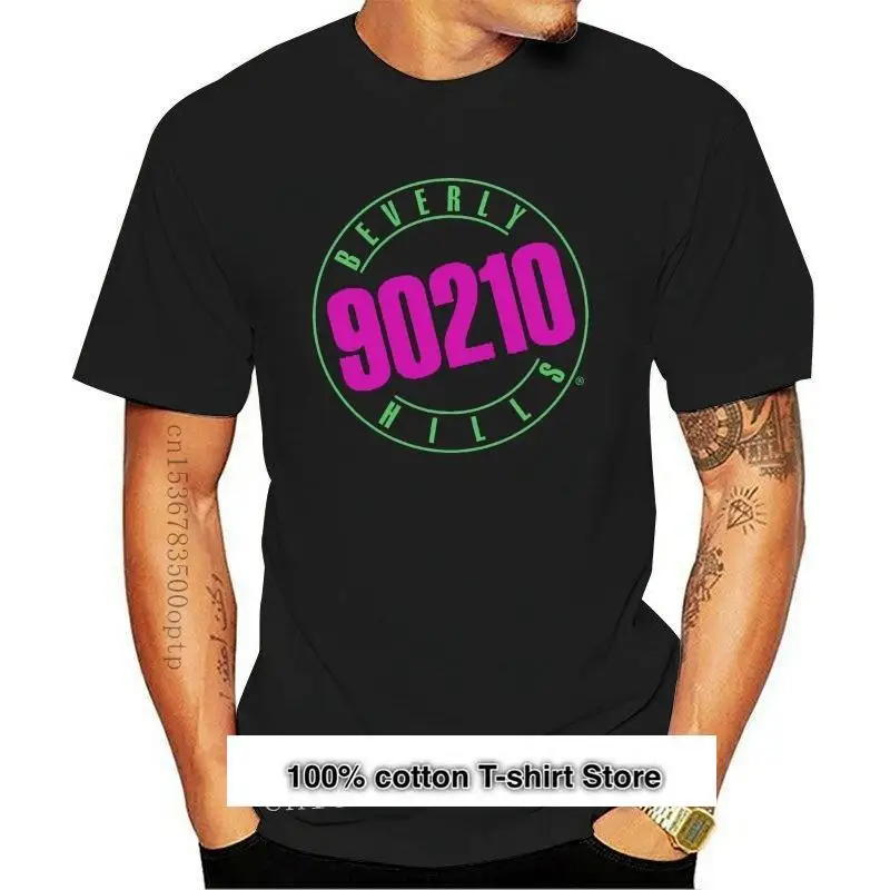 

Camiseta negra de neón de Beverly Hills 90210, nueva