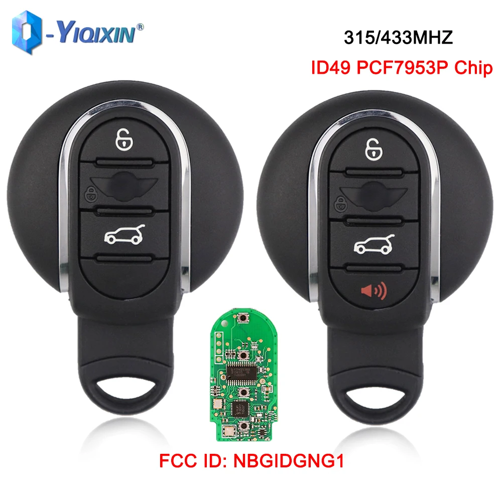 YIQIXIN-llave inteligente de coche sin llave, mando a distancia de 315 botones FCC NBGIDGNG1, 434MHz, 2015 MHz, para BMW Mini Cooper 2016 2017 2018 ID49 PCF7953