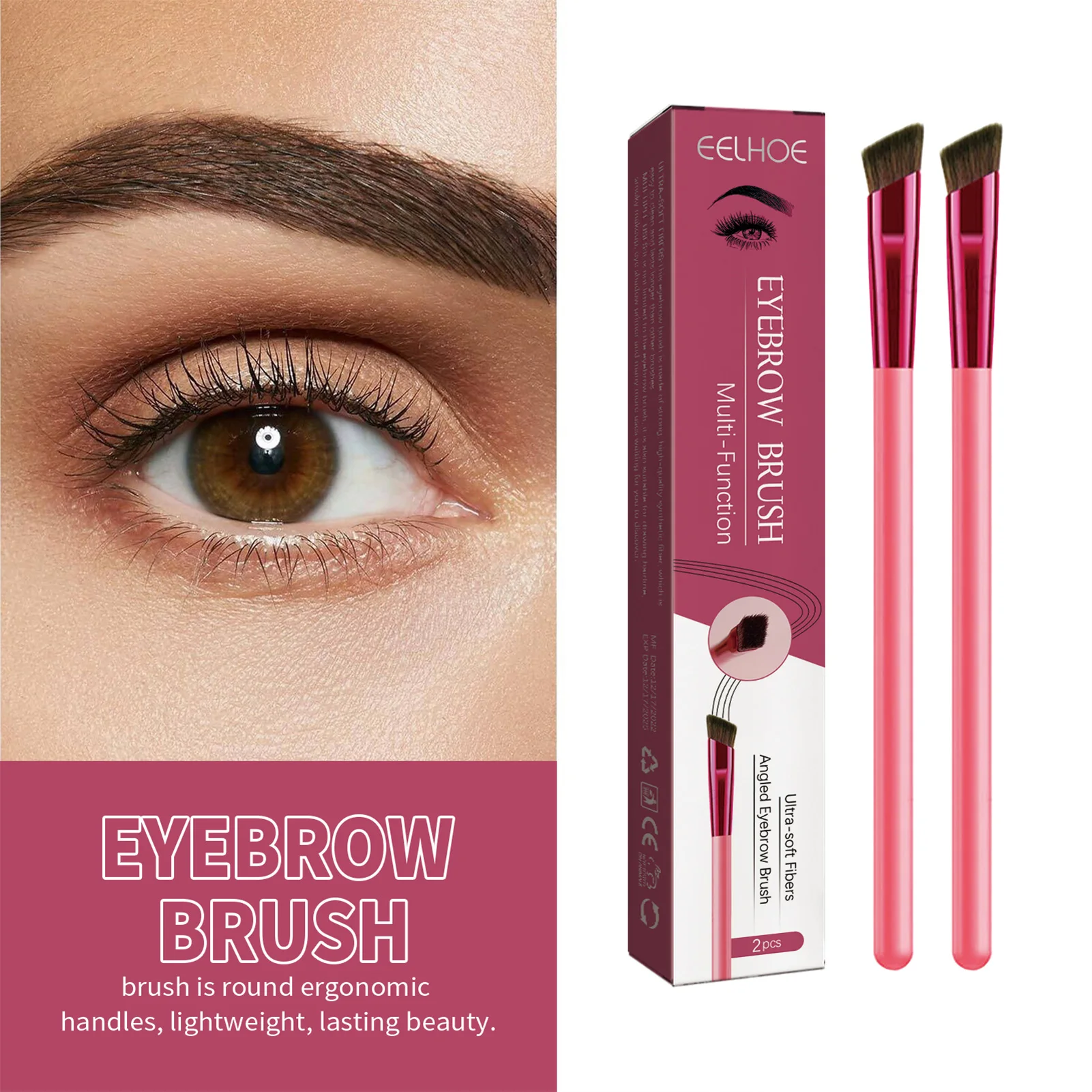 

2PCS Square Angled Eyebrow Brush Eye Brow Concealer Brush Natural Eyeliner Makeup Brush For Eyeshadow Brows Hairlines 2022 New