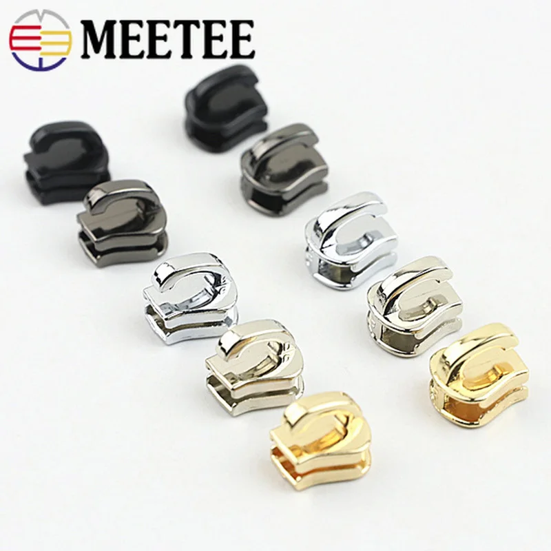 

Meetee 10/20Pcs 3# 5# 8# 10# Zipper Sliders for Resin Zips Bag Sewing Zippers Head Repair Kit DIY Pocket Zip Slider Accessories