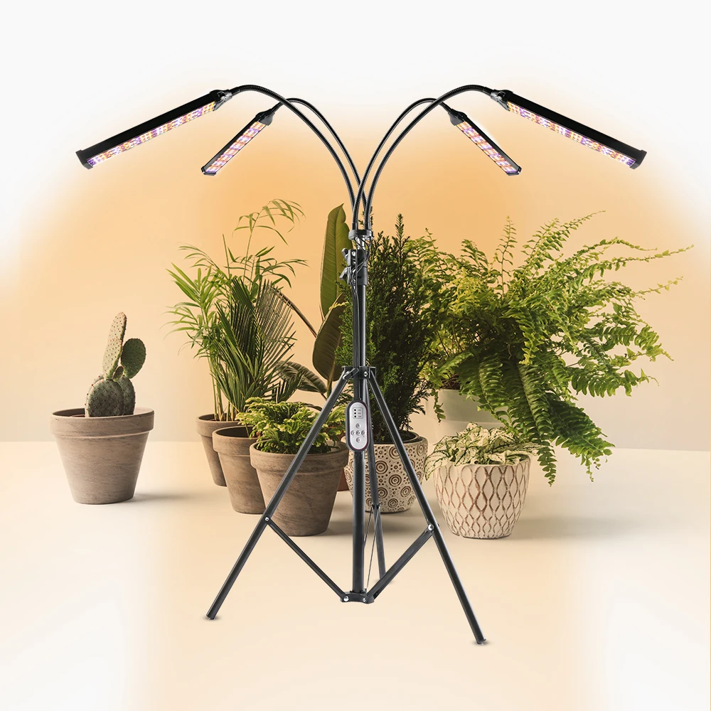 Dimmable 160W LED Plant Light Grow Lamp Full Spectrum Tripod Growing Bars Hydro For Flower Seeds Veg Indoor Greenhouse Grow Tent