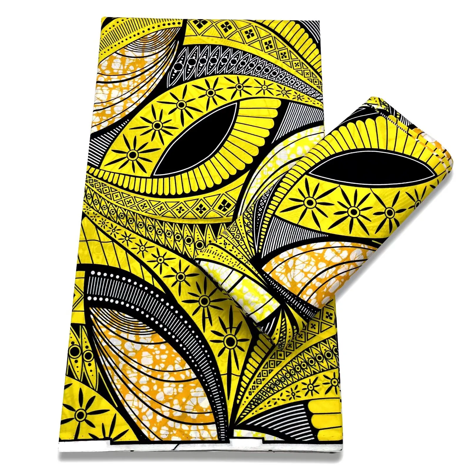 

Hot Sale Yellow African Prints Wax Fabric 2022 New Wax High Quality 100% Cotton 6Yard Ankara Wax Real Nigerian Wax X506-3