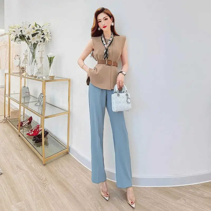 

Women 2022 Summer Fashion Temperament Pants Suits Female New Two-Piece Set Outfits Casual Shirt Tops + Pants Clothing Sets N22