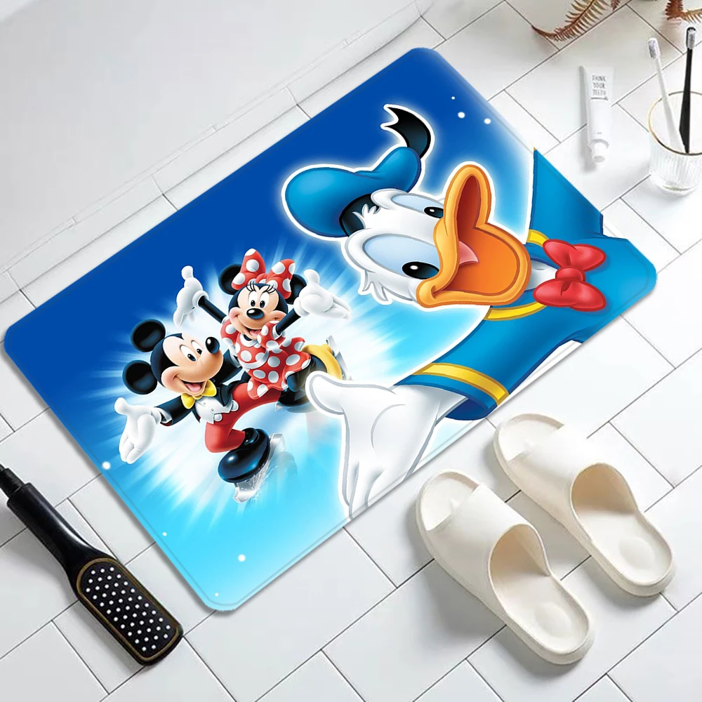 

Cute Cartoon Duck Donald Daisy Floor Carpet for Bathroom Living Room Front Door Mats Flannel Kitchen Rugs Hallway Entrance Mat