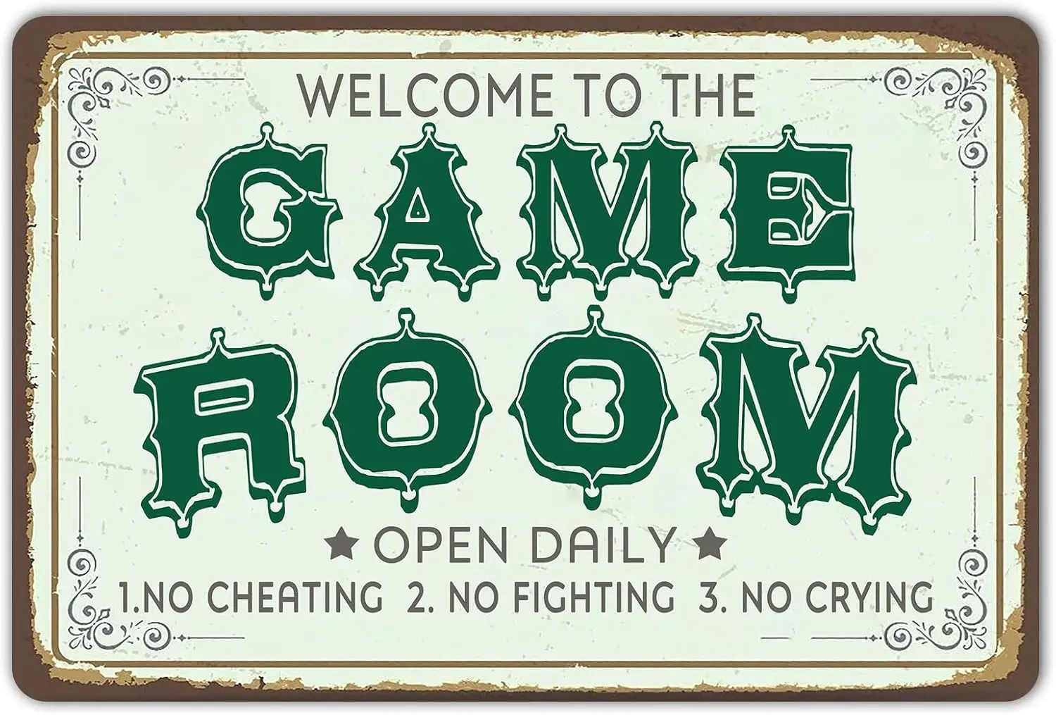 ZYPENG Винтаж Добро пожаловать в игровую комнату Оловянная вывеска Декор
