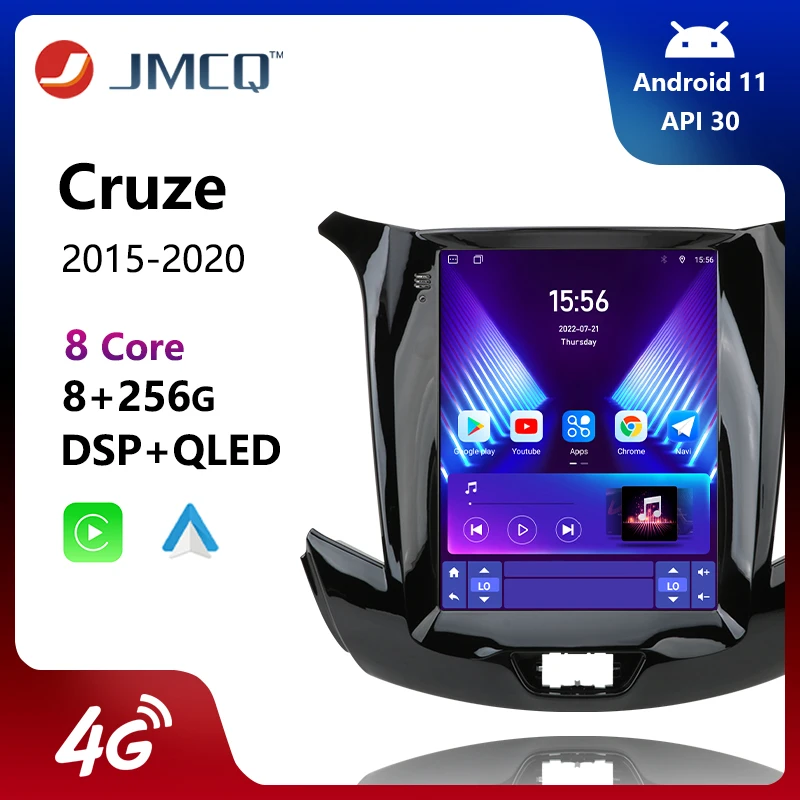 

JMCQ For Chevrolet Cruze 2015-2020 2Din QLED Car Radio Multimedia Video Player Navigation GPS Head Unit Carplay Android11 Stereo