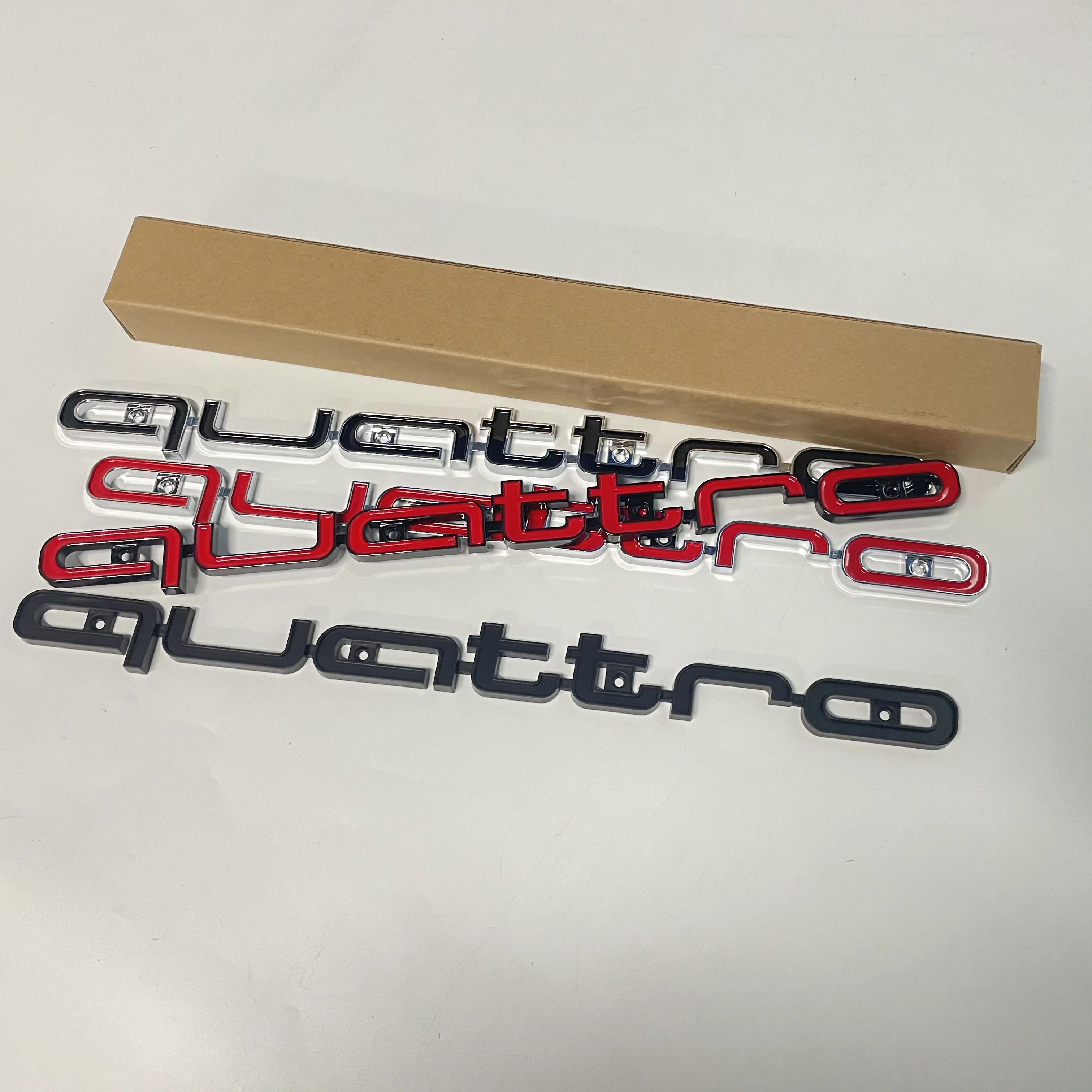 

ABS Car Badge Sticker for Quattro Logo grille for Audi A4 A5 A6 A7 A8 Q3 Q5 Q7 S3 S4 S5 S6 S7 RS4 Car Front Head Grille Emblem