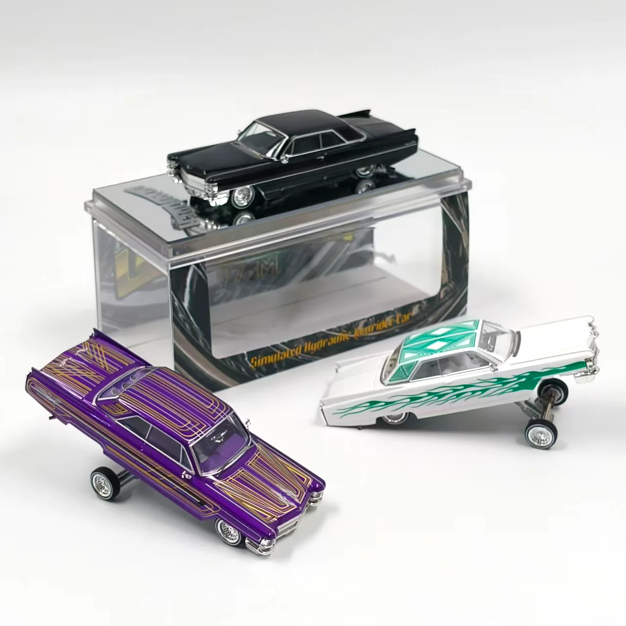 Фото 97M 1:64 Модель автомобиля Cadillac Coupe DeVille Jumping Car 1964 года из сплава №1
