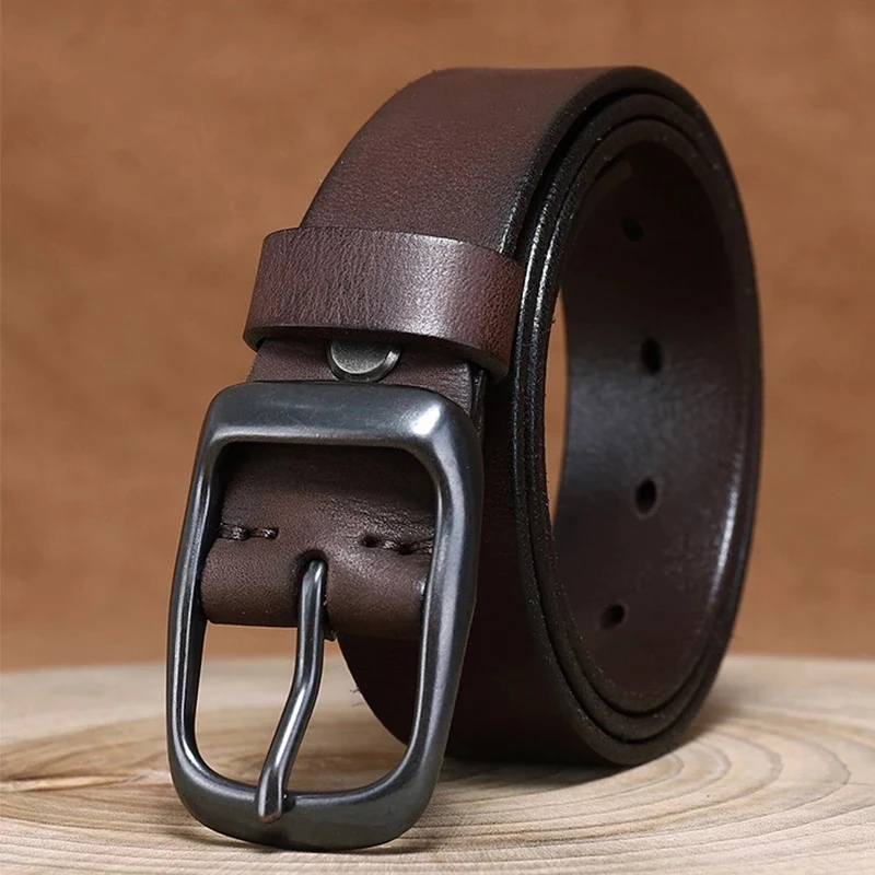 Cowskin Genuine Leather Belt Men Luxury Strap Male High Quality Casual Belts For Men Fashion Classic Vintage Pin Buckle B314