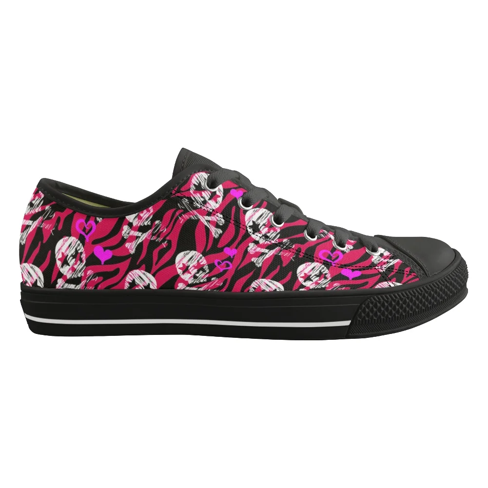 

Doginthehole Women's Summer Canvas Shoes Floral Skull Print Ladies Classic Sneaker Shoes Teenager Comfort Low-Top Shoes Zapatos