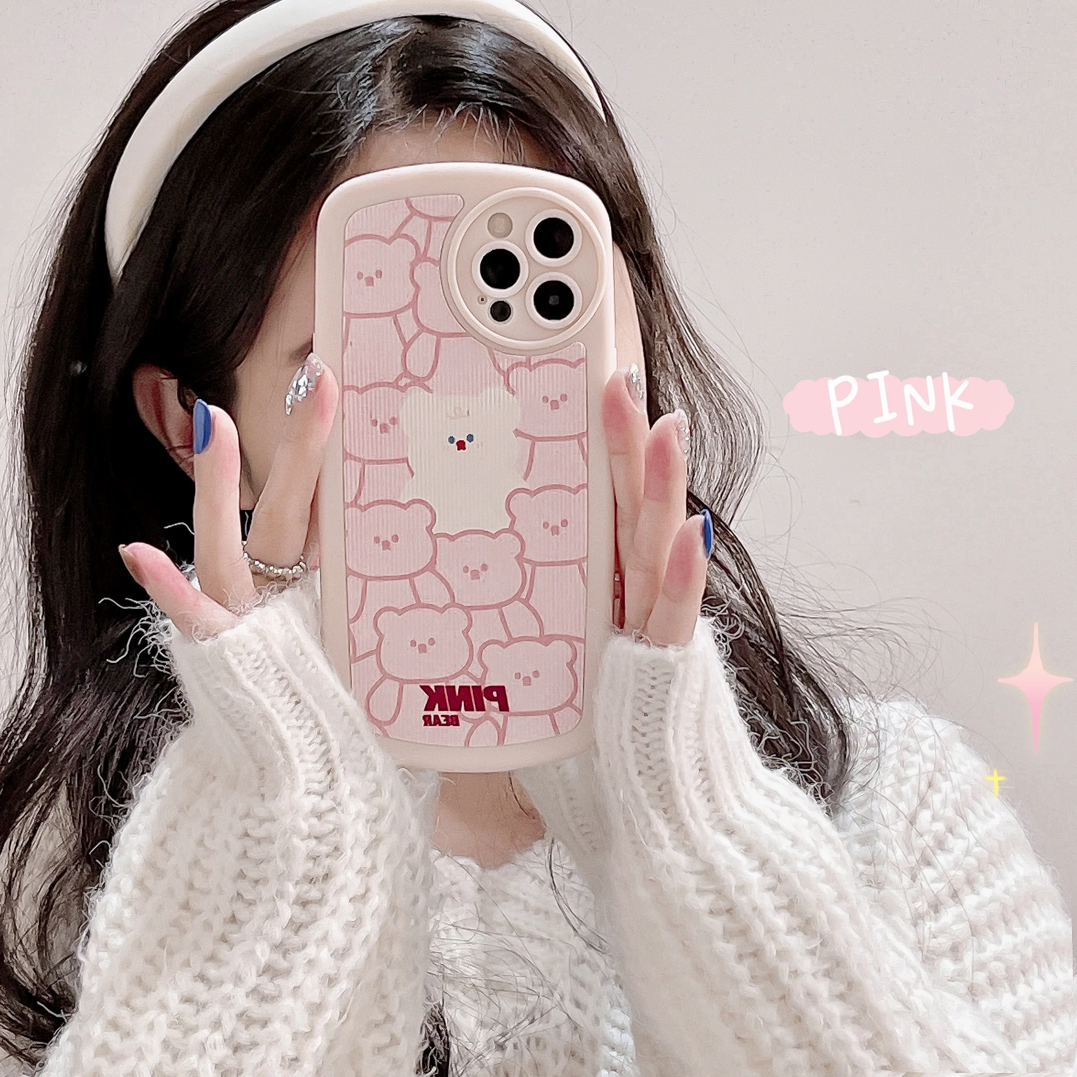 Pink Bear Soft Gel Silicone Shockproof Phone Case For IPhone 11 12 13 Pro X XR XS Max 7 8 Plus Cover |