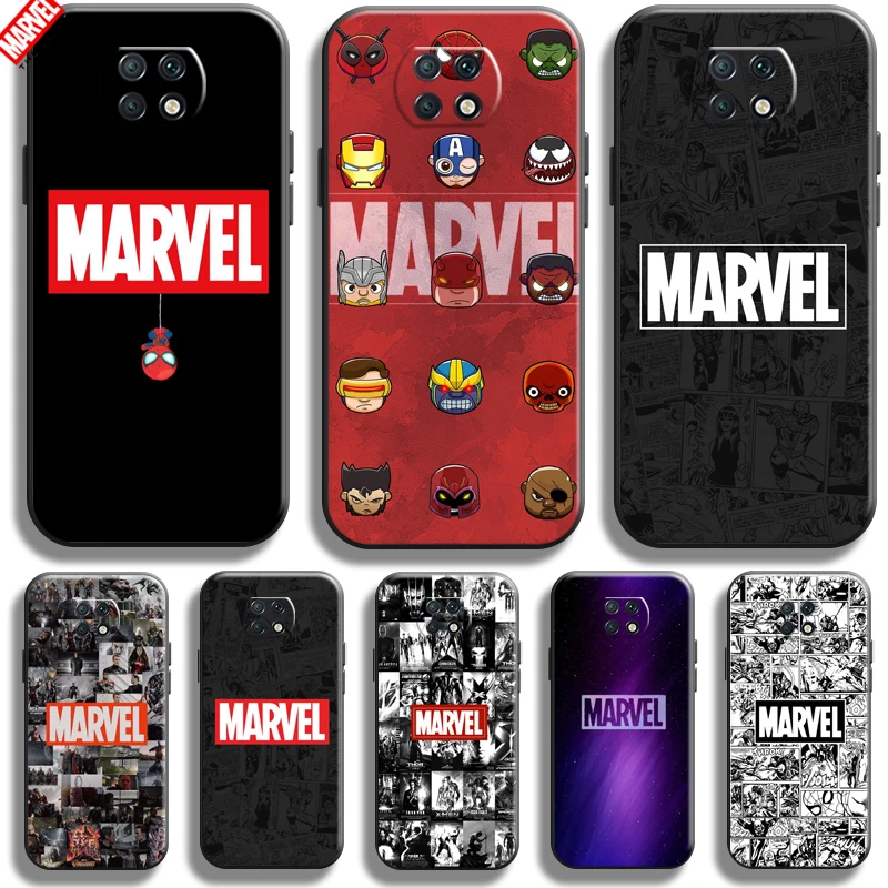 

Marvel Logo Avengers For Xiaomi Redmi Note 9T Phone Case 6.53 Inch Soft Silicon Coque Cover Black Funda Captain America Comics