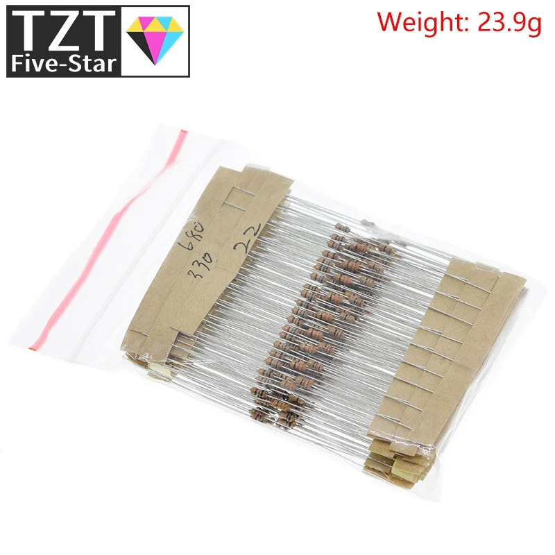 600 шт./компл. 30 видов сопротивление 1/6 Вт 5% упаковка резисторов из углеродной