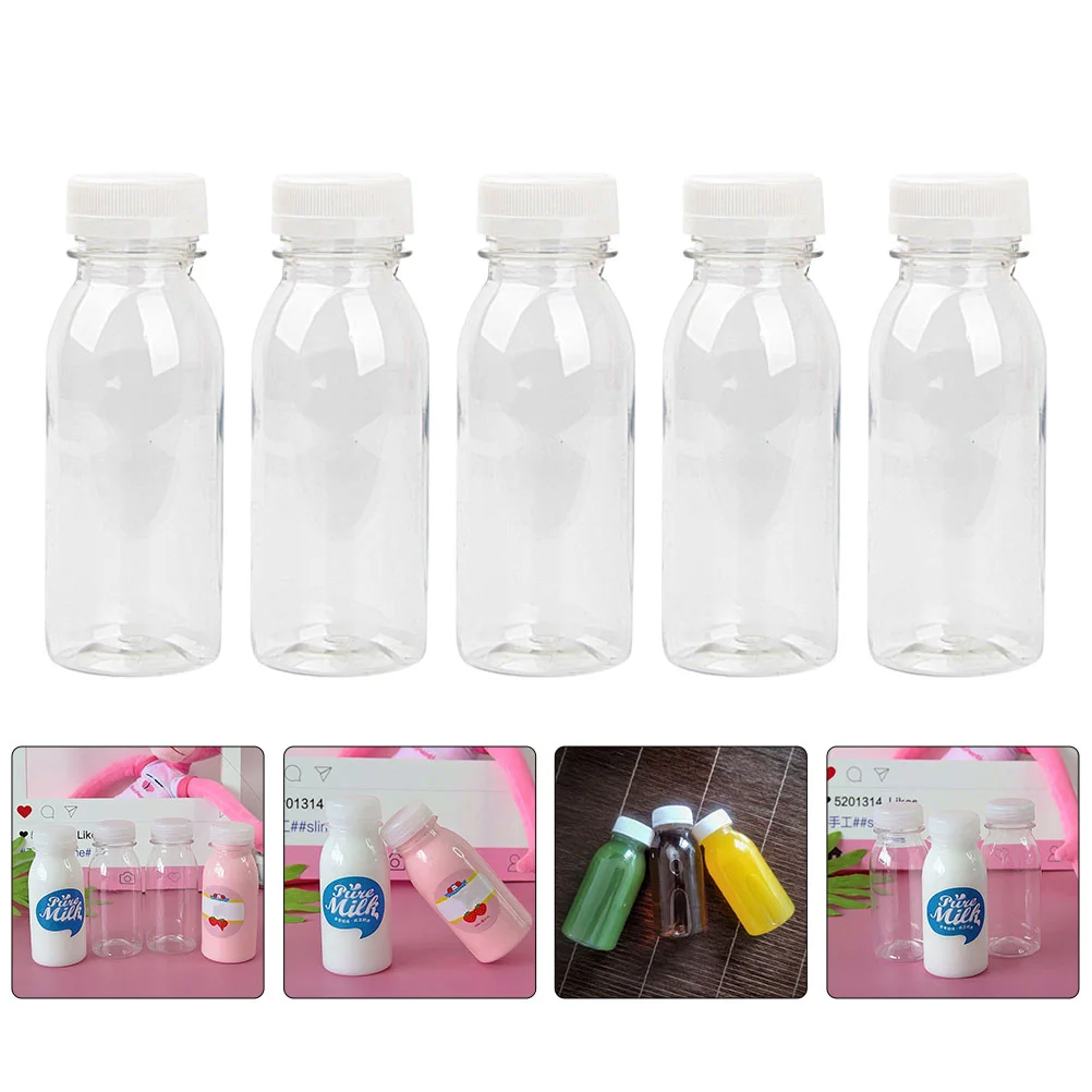 

12 Pcs Clear Container Yogurt Container Reusable Bottles Lids Plastic Clear Empty Bottle Smoothie Bottle Drink Bottles