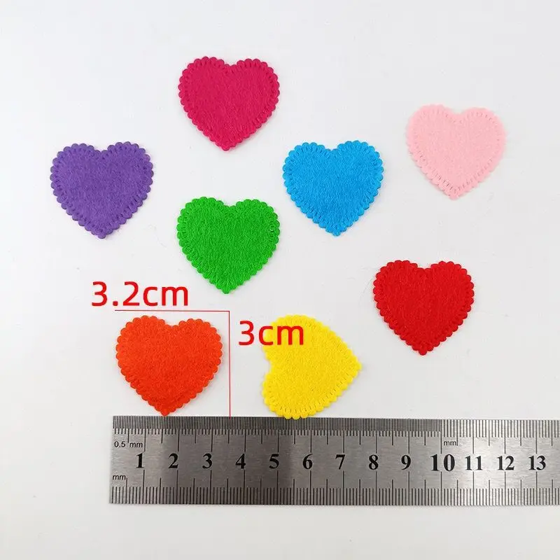 

Heart Felt Fabric Accessory Patches Circle Felt Pads, Fabric Patch Accessories 1000 pcs