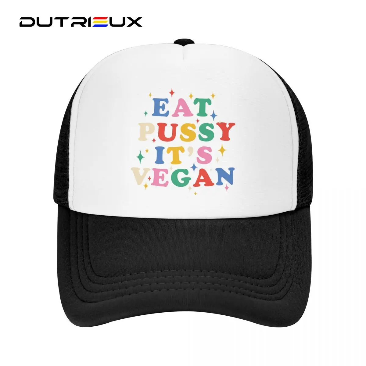 

DUTRIEUX Custom Eat Pussy Its Vegan Baseball Cap Outdoor Women Men's Adjustable Trucker Hat Spring Snapback Caps