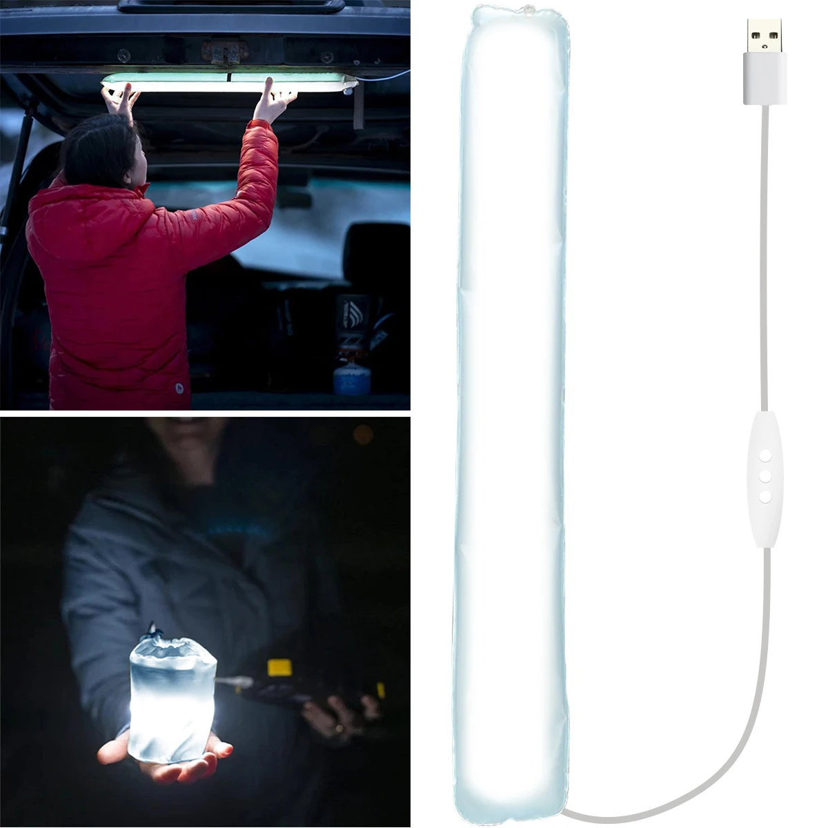 

Inflatable Camping Light Tube Foldable Camping Lamp Inflatable Go-Anywhere Camp Lantern Collapsible Camping Lantern Portable USB