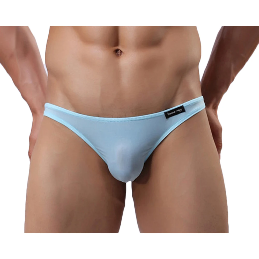 Men's Briefs Low Rise Ice Silk Bikinis Seamless Underwear Sexy Briefs