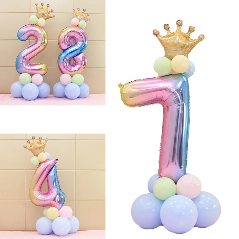

Number Balloons Set Big Rose Gold Silver Black Figure Foil Balloon Wedding Birthday Party Decoration Balloon Christma Decoration