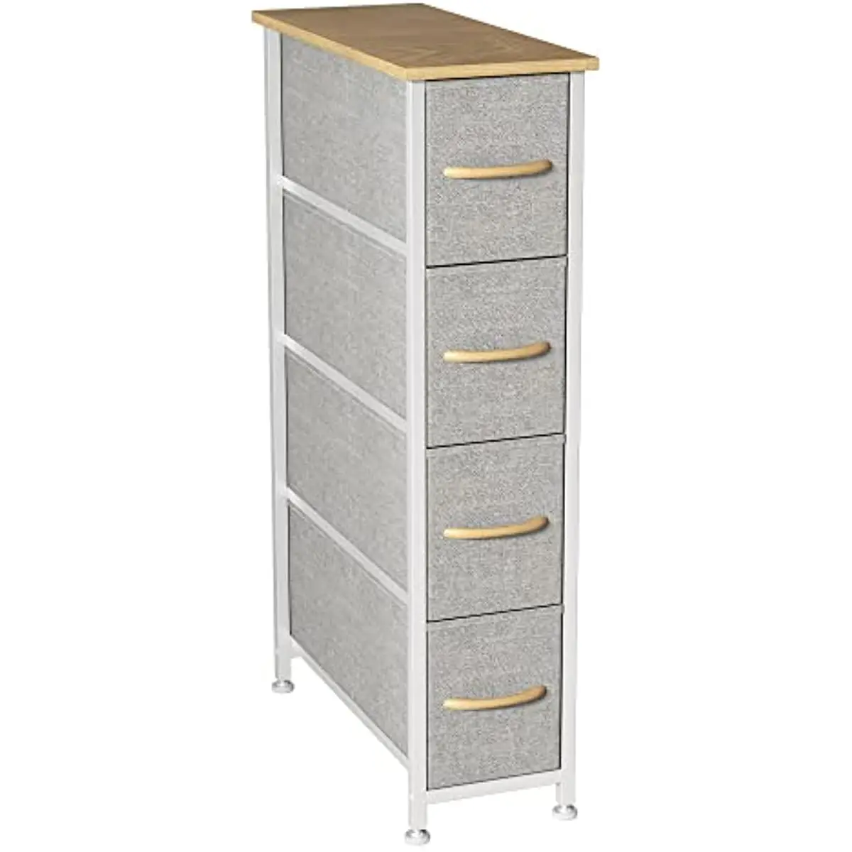 Somdot Narrow Dresser with 4 Drawers, Slim Storage Chest of Drawers with Removable Fabric Drawers,Easy Assembly, High Quality