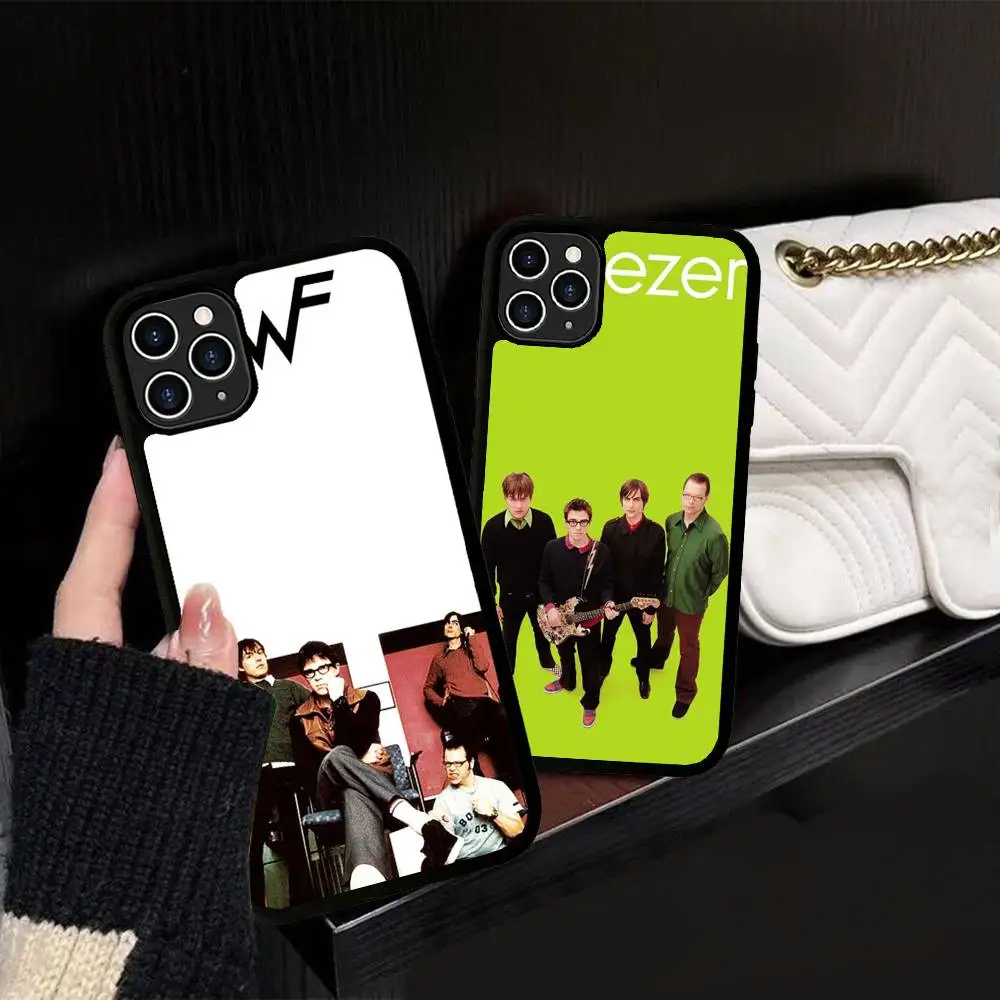 Фото Чехол для телефона Weezer Music Band для iPhone 17 Air 16 14 15 Pro Plus 13 12 11 Pro Max, задняя крышка из ПК+ТПУ №2