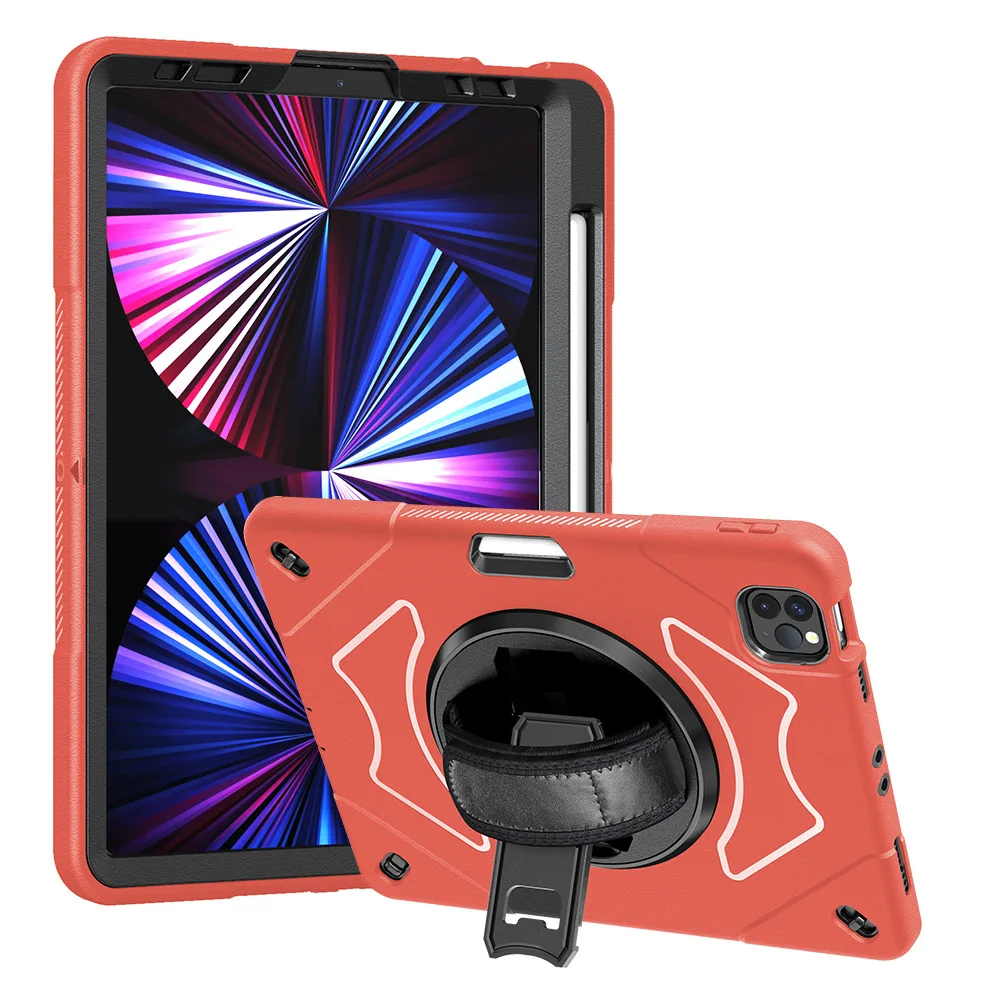 

3 In 1 Swivel Stand Tablet Anti-fall Case Hand Strap Style Protection Cover With Pen Slot For iPad iPad Air4 10.9 iPad Pro 11
