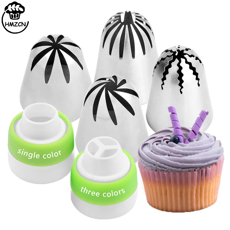 

6PCS Large Flower Frosting Tip Nozzle Russian Tips Pastry Cream Nozzle Icing Piping Set Decorating Cupcake Cakes Baking Tools