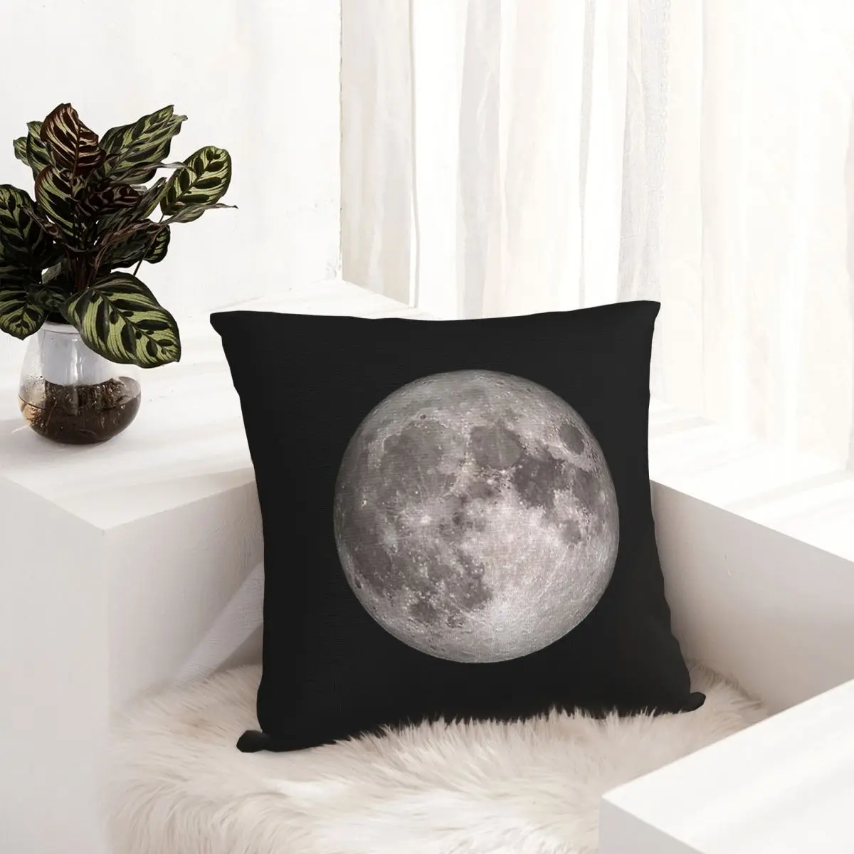 Наволочка Full Moon Hd с фотографией Луны подушка комфортная декоративная для дивана