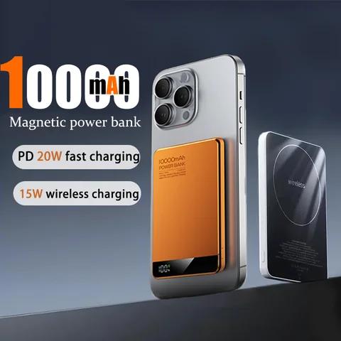 Магнитное беспроводное зарядное устройство Power Bank емкостью 10000 мАч PD20W с сверхбыстрой зарядкой Powerbank для Magsafe iPhone Samsung Huawei