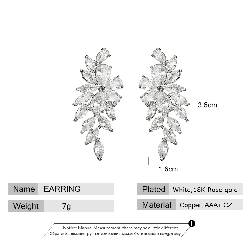 Женские серьги-подвески с фианитом длинные серьги кристаллами огранка камня