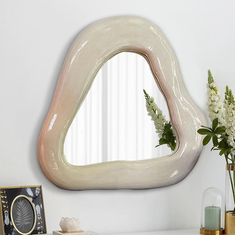 

Bathroom Wavy Decorative Mirrors Wall Nordic Toilet Large Decorative Mirrors Girls Glass Hogar Y Decoraciones House Decoration