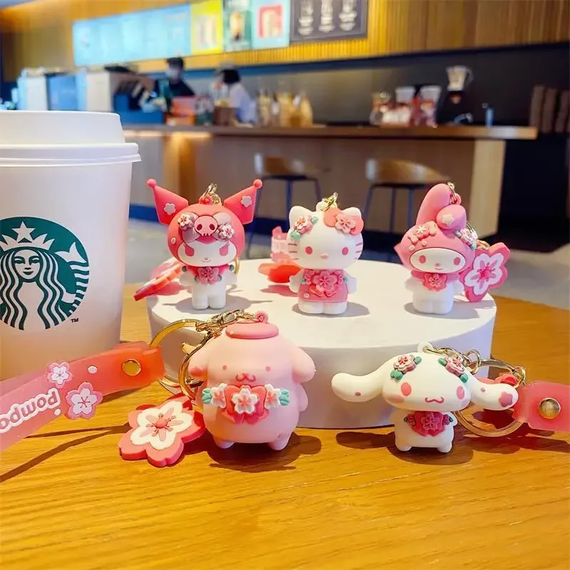 Брелок для ключей Sanrio розовый мультяшный персонаж сакуры моя мелодия куроми