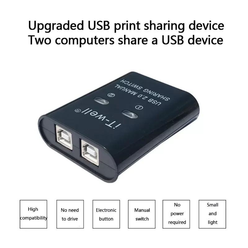 Устройство для совместного использования USB-принтера 2-в-1 выключатель принтера