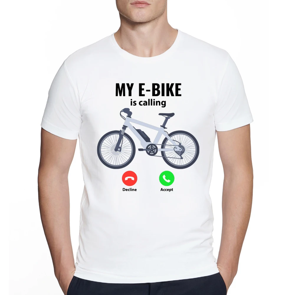 

Футболка мужская с забавным принтом «MY Bike is Call»