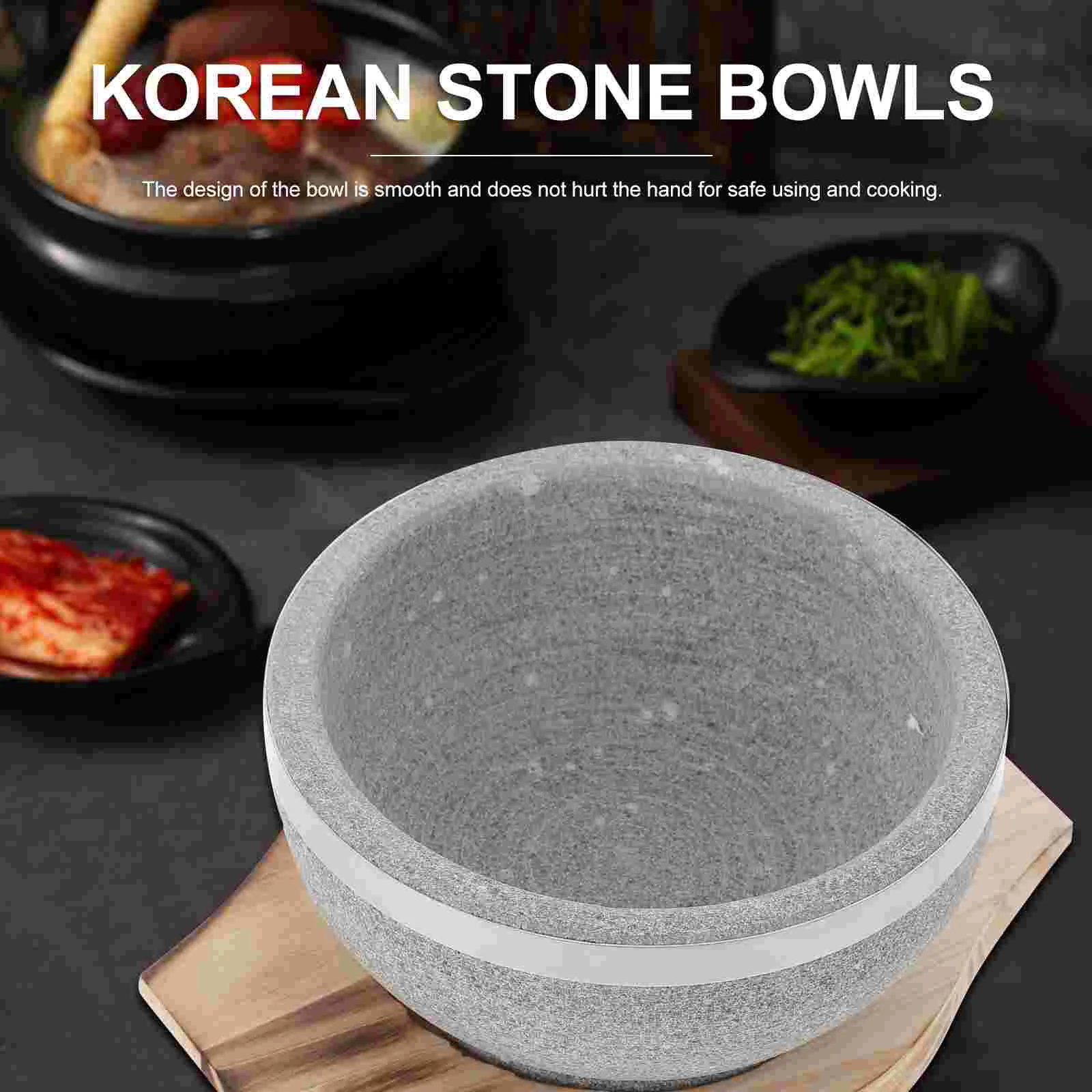 Каменная миска миски Bibimbap для супа говядина рамэн корейская с основанием посуда