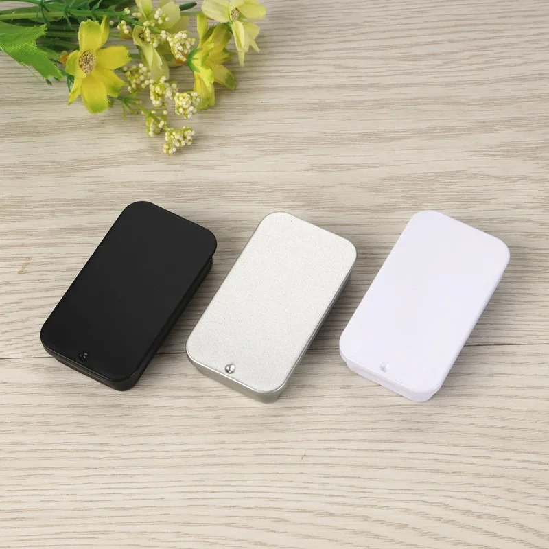 

Mini Iron Box Slide Cover Storage Box Wedding Jewelry Pill Cases Portable Tin Boxes Container Cosmetic Organizer 1 Pieces