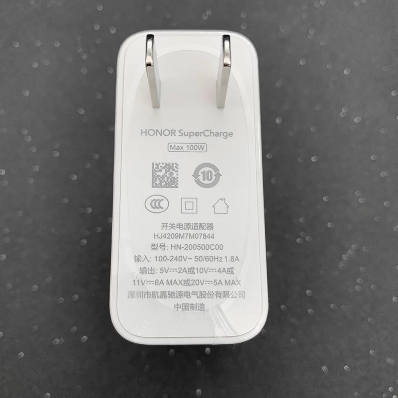 Оригинальное быстрое зарядное устройство Honor 100 Вт SuperCharge 6A Usb Type C кабель для 60 Pro 50