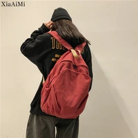 simple ladies backpack 2022 new solid color korean canvas backpack student laptop bag travel fashion backpack