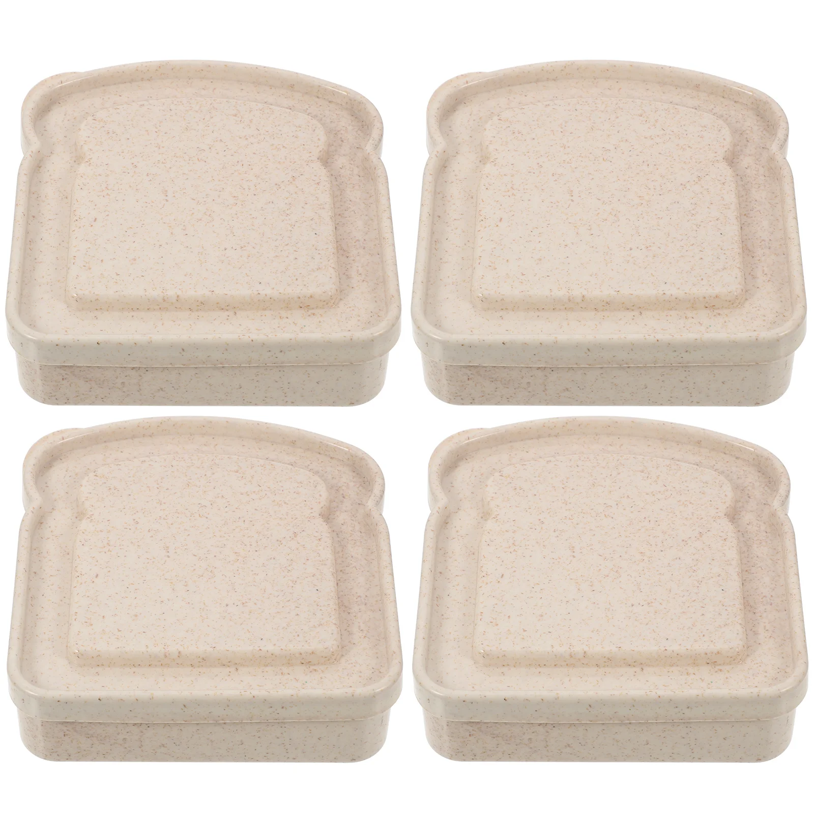 

2/4pcs Sandwich Storage Box Bread Toast Case Reusable Microwave Lunch Box Outdoor Camping Picnic Food Storage Container