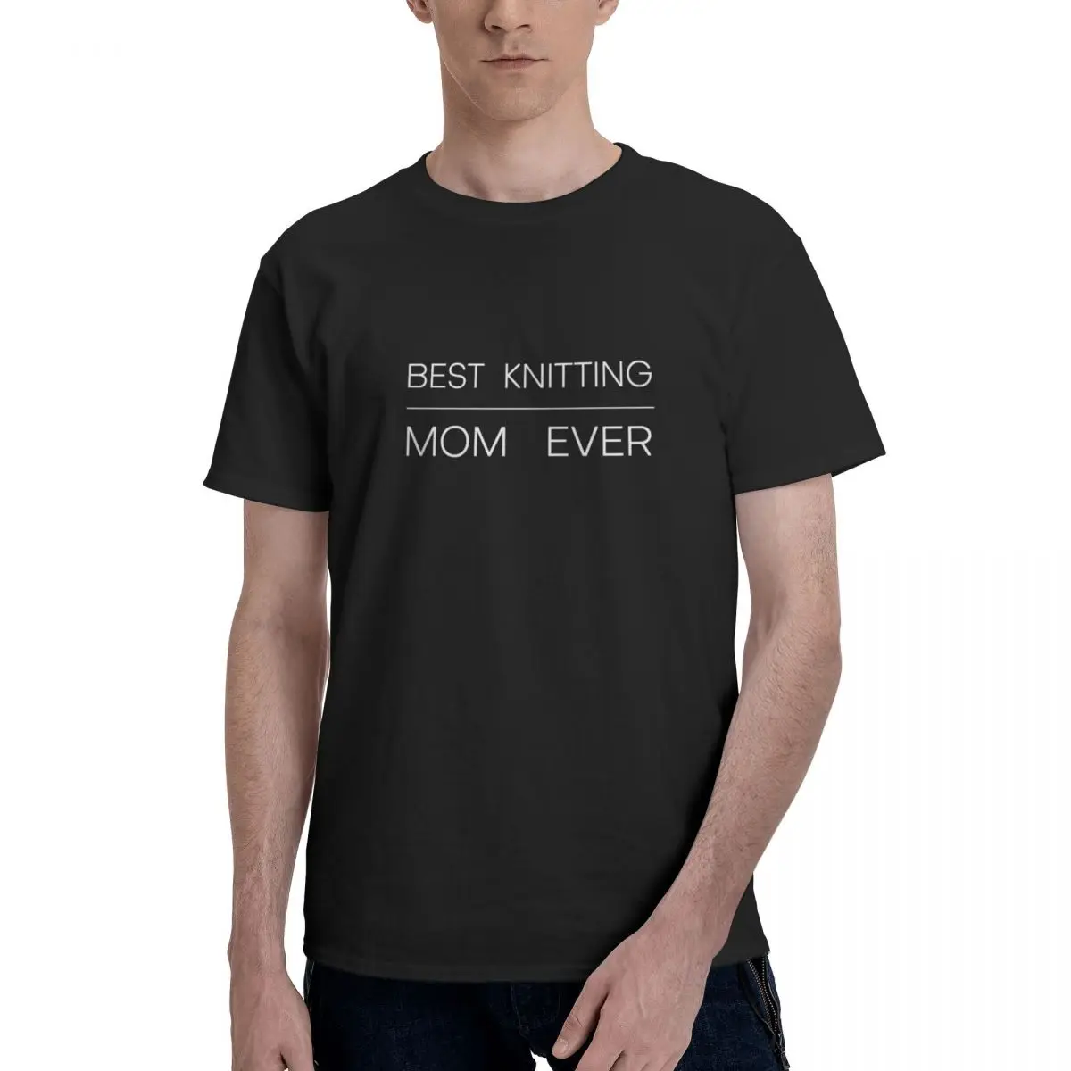 

Классическая футболка с надписью «Best KNITTING MOM ever», Белый шрифт, Мужская Базовая футболка с коротким рукавом, Забавные топы