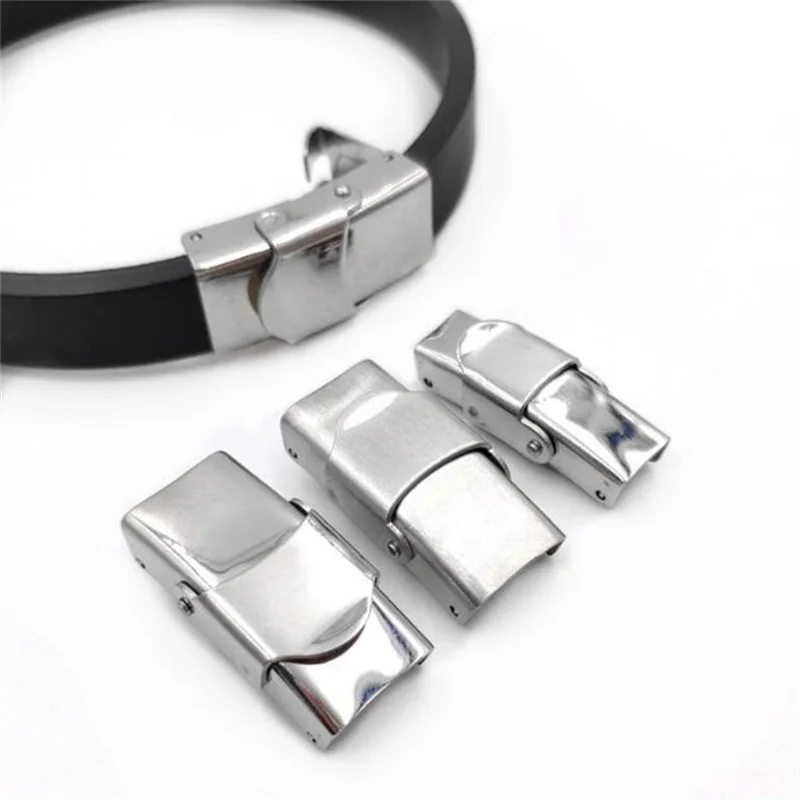 

10pcs Stainless Steel Strap Buckle Flat Leather Cord Buckle For DIY Handmade Bracelet Necklace Accessories Jewelry Making
