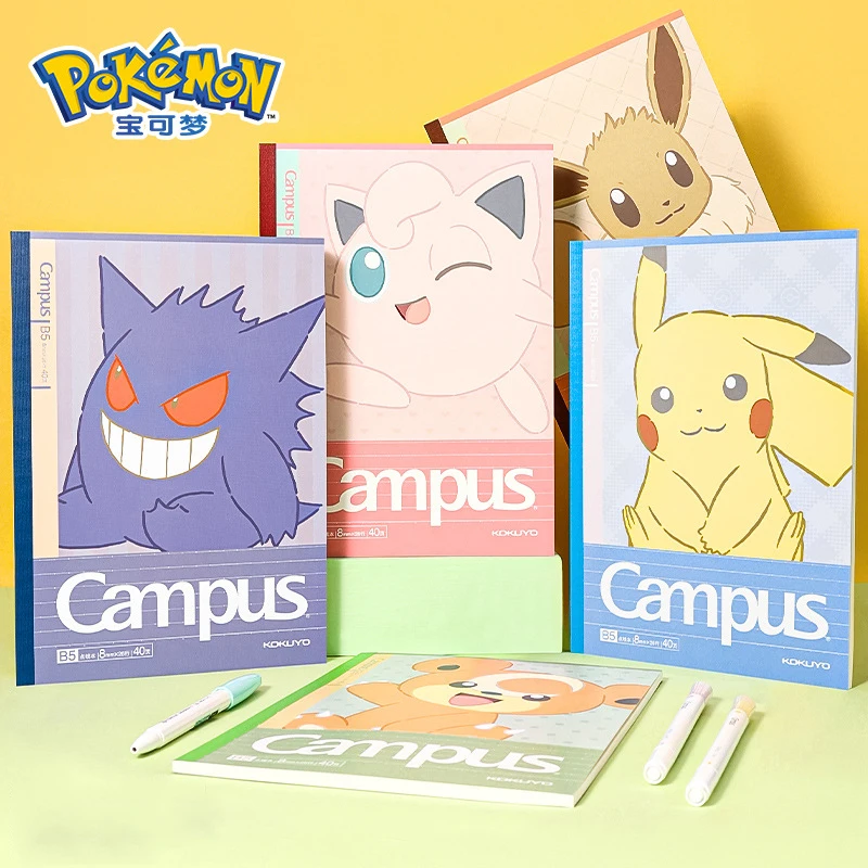 

Pokemon Anime Figure Pikachu Eevee Teddiursa Jigglypuff Gengar Paper Notebook Back To School Kids Stationery Birthday Gifts