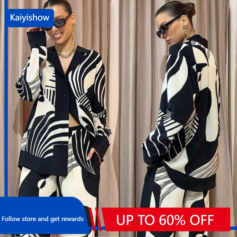 

African Clothes for Women Summer Autumn African Long Sleeve V-neck Polyeter Printing 2 Pieces Set Top Long Pant Matching Sets