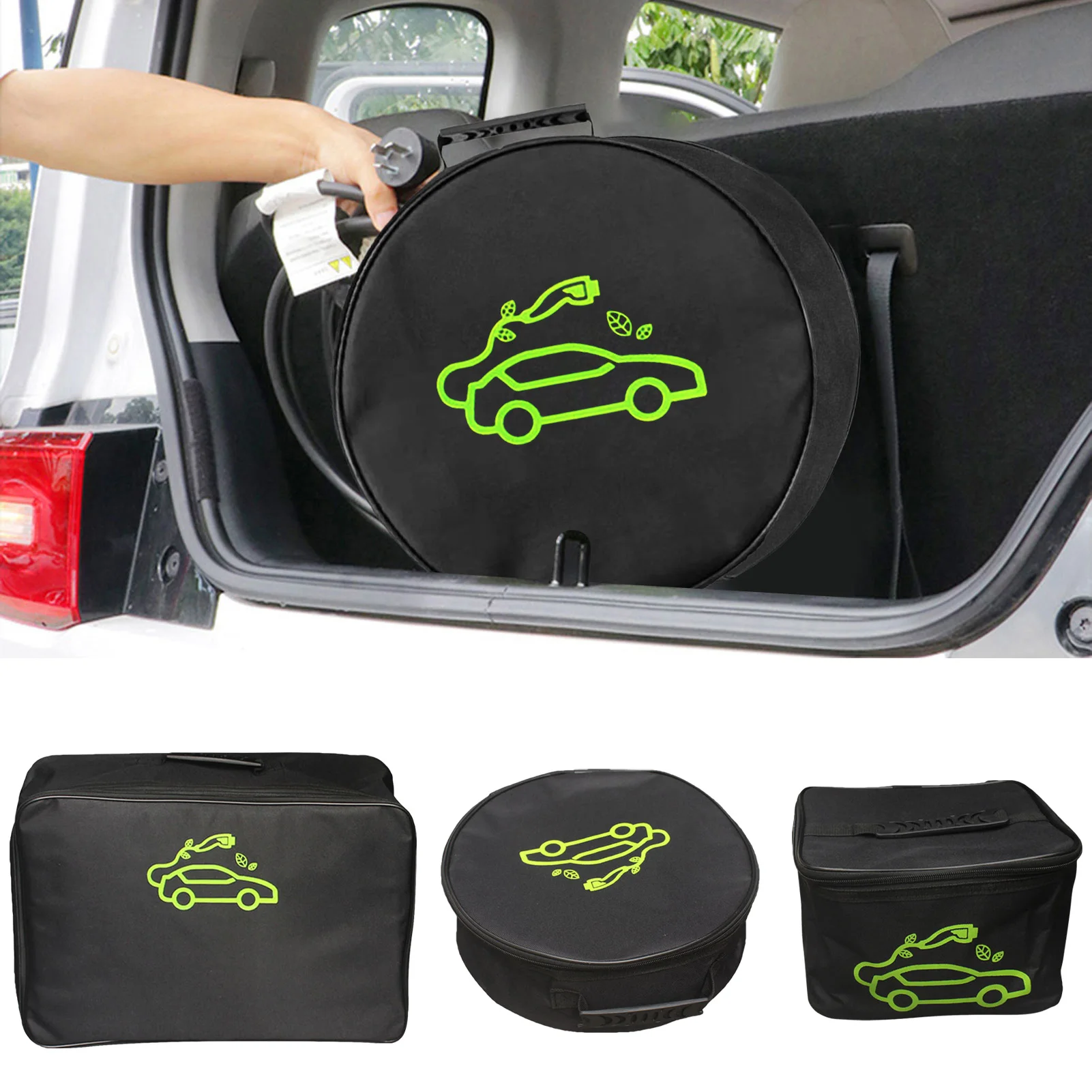 

Car Charging Cable Storage Bag Jumper Fire Retardant Carry Bag For EV Charger Plugs Sockets Charging Equipment Container
