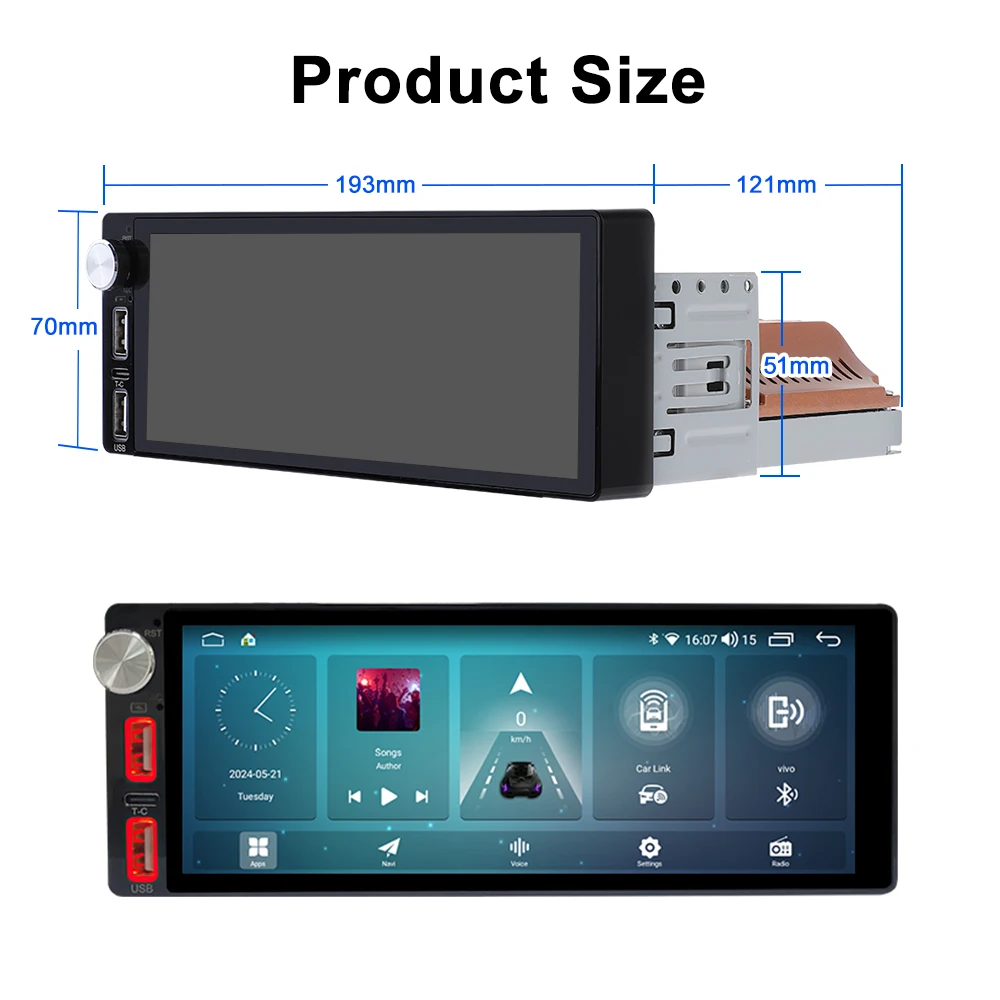 LEHX L6Pro 1 Din 6 9-дюймовый автомобильный Android-радио Мультимедиа Беспроводной Carplay