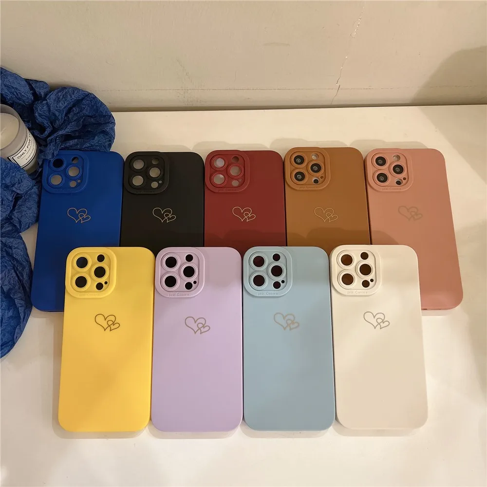

Cute Small Fresh Electroplating Love Couple Soft Case For Iphone 11 12 13 Pro Max 7 8 Plus Xr X Xs Se 2 Anti-drop Cover Fundas